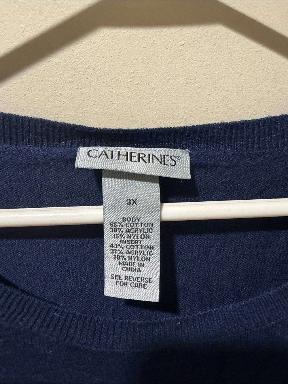 Catherines Men's Navy Crewneck Sweater - Picture 2 of 4
